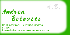 andrea belovits business card